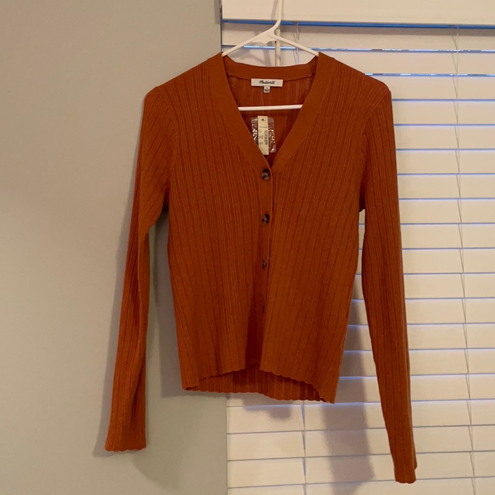 Lightweight Button Down V Neck Sweater - image 1